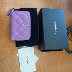 CHANEL PURPLE CAVIAR CARDHOLDER